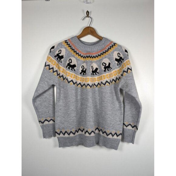 Fair Isle Cat Sweater Size XXL Halloween Witchy Novelty Autumn Fall Runs Small - Picture 4 of 8